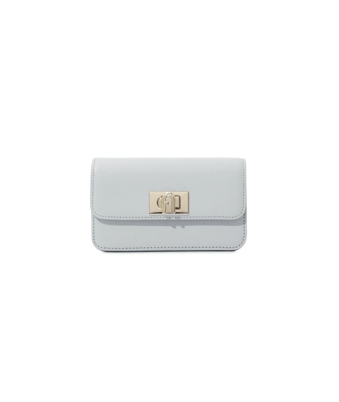 FURLA Голубая кожаная сумка через плечо, фото 1
