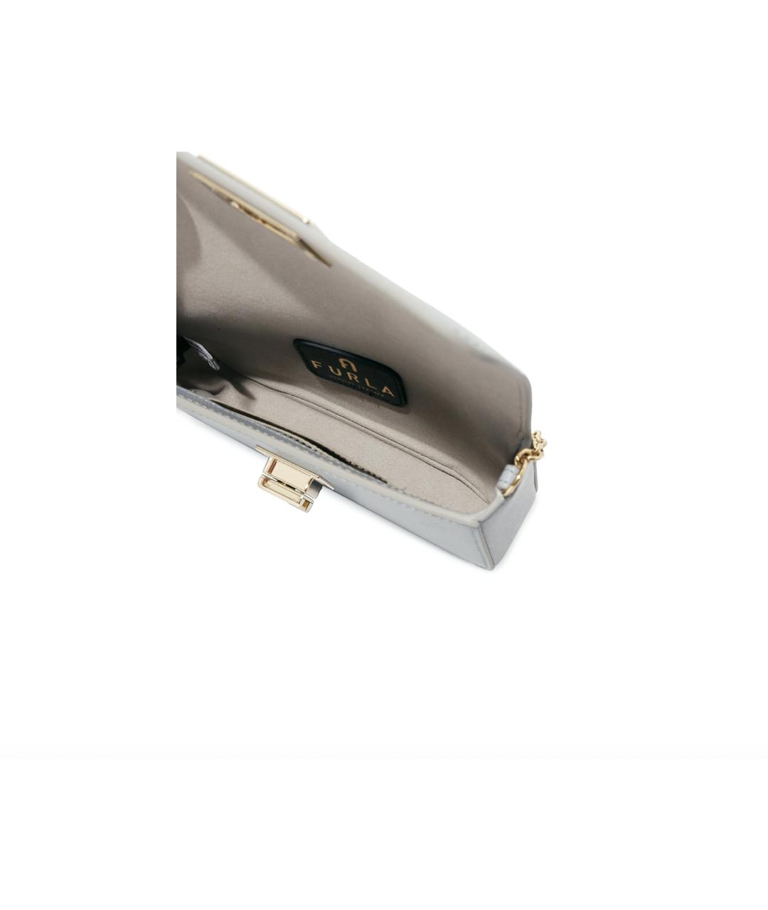 FURLA Голубая кожаная сумка через плечо, фото 4