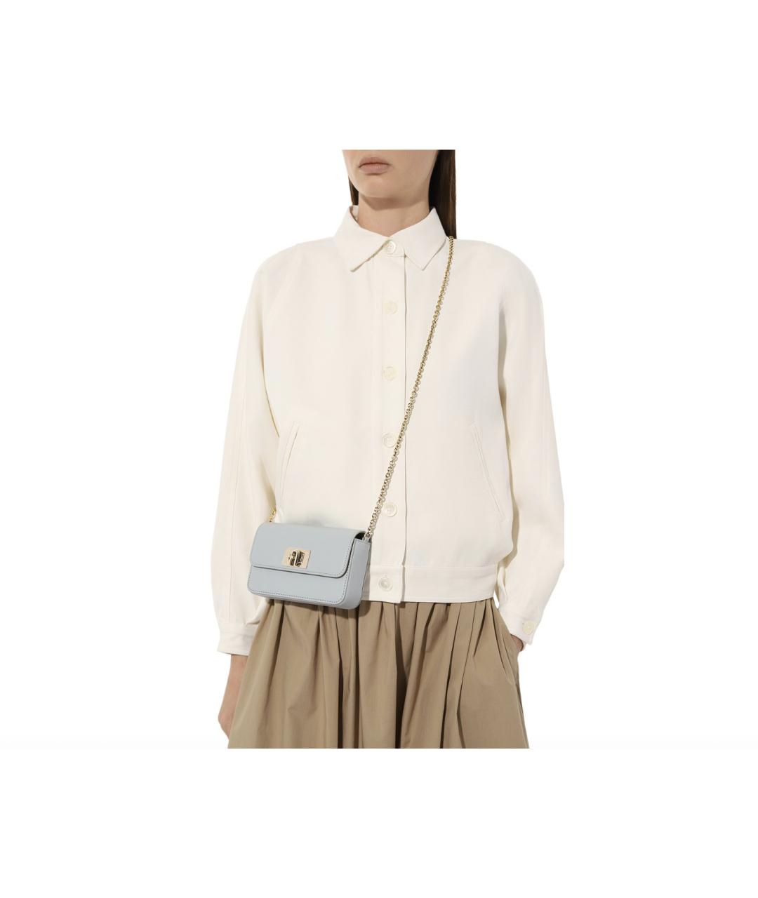 FURLA Голубая кожаная сумка через плечо, фото 6