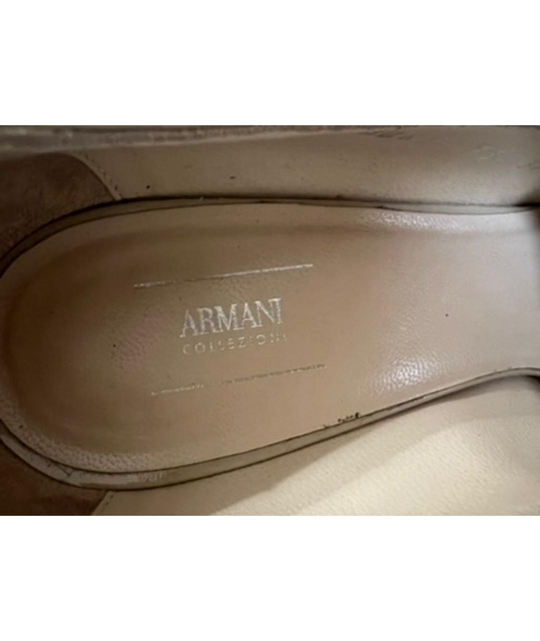 ARMANI COLLEZIONI Бежевые туфли из лакированной кожи, фото 8