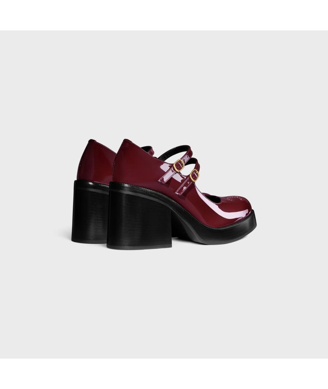 CELINE Бордовые туфли из лакированной кожи, фото 3