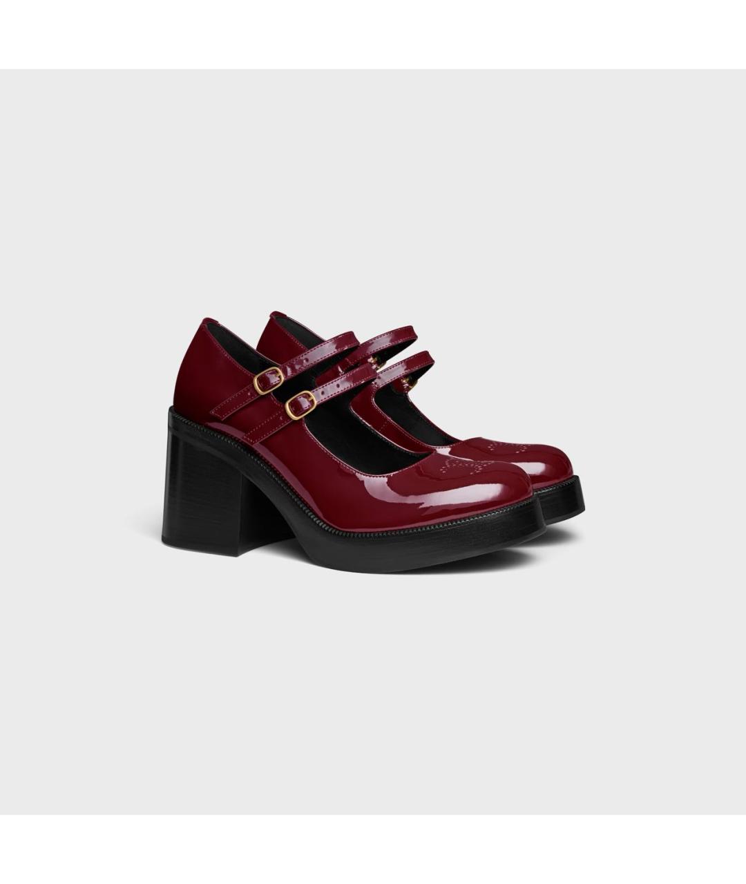 CELINE Бордовые туфли из лакированной кожи, фото 2