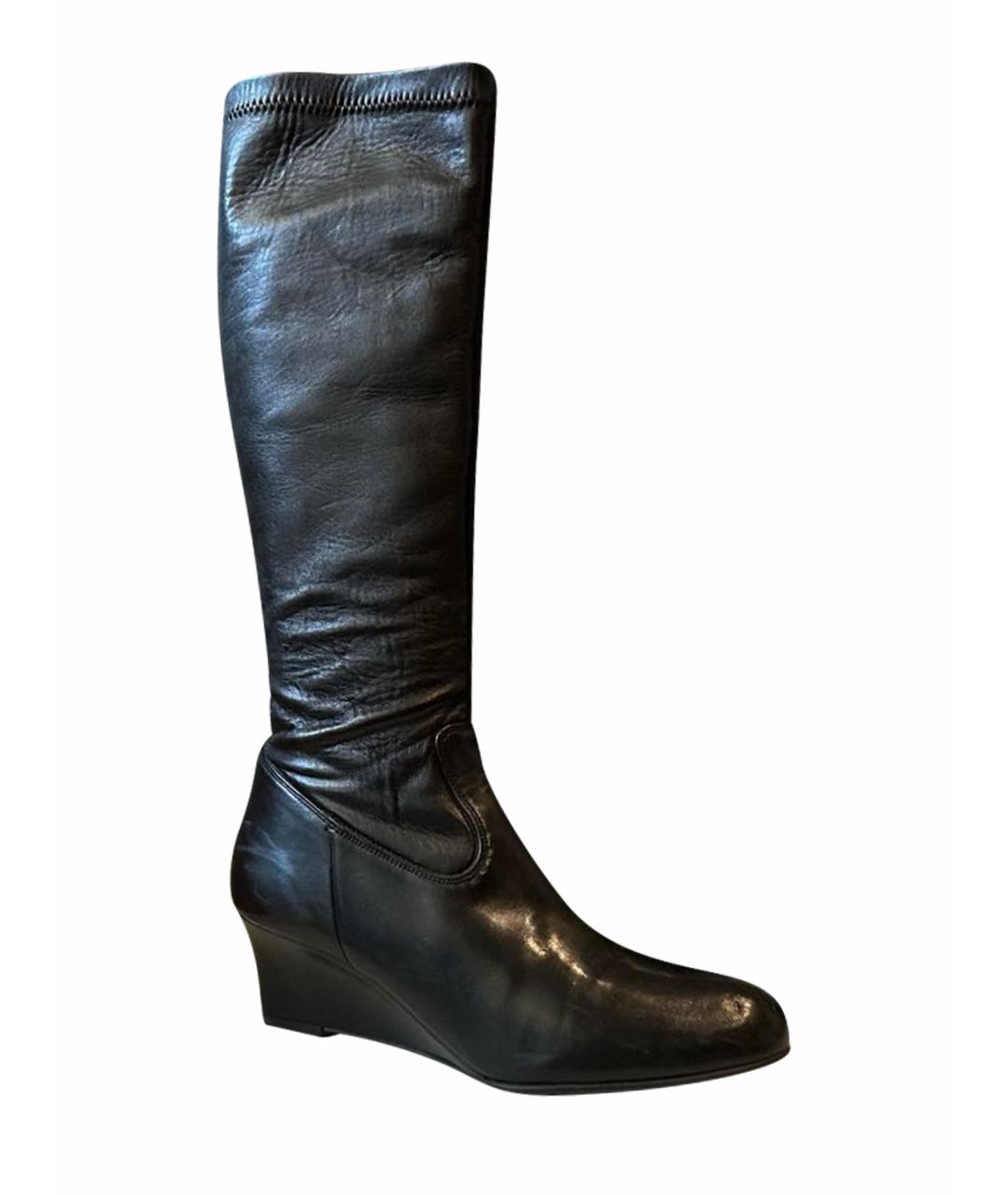 BALLY Черные кожаные сапоги, фото 1