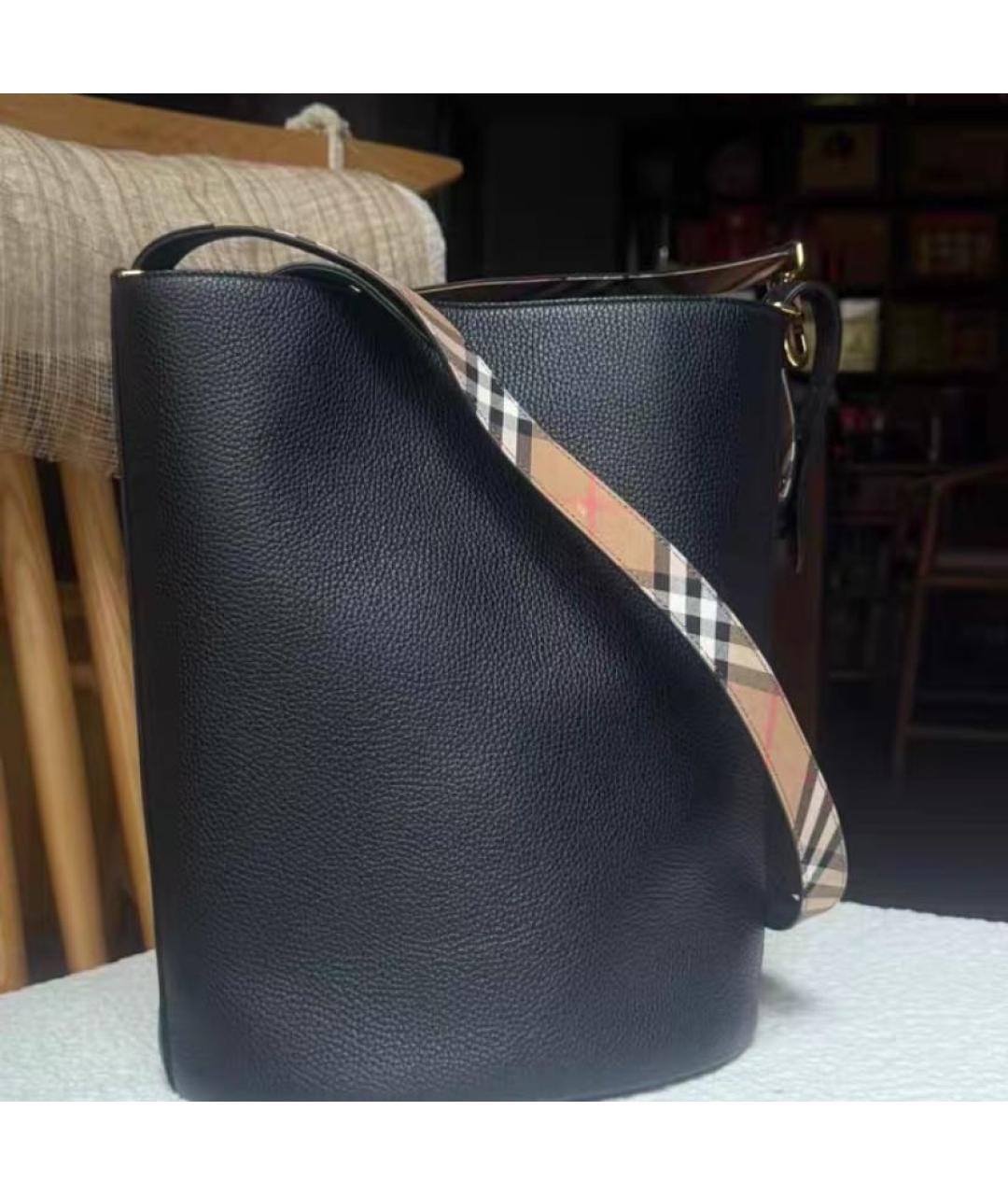 BURBERRY Черная кожаная сумка через плечо, фото 3