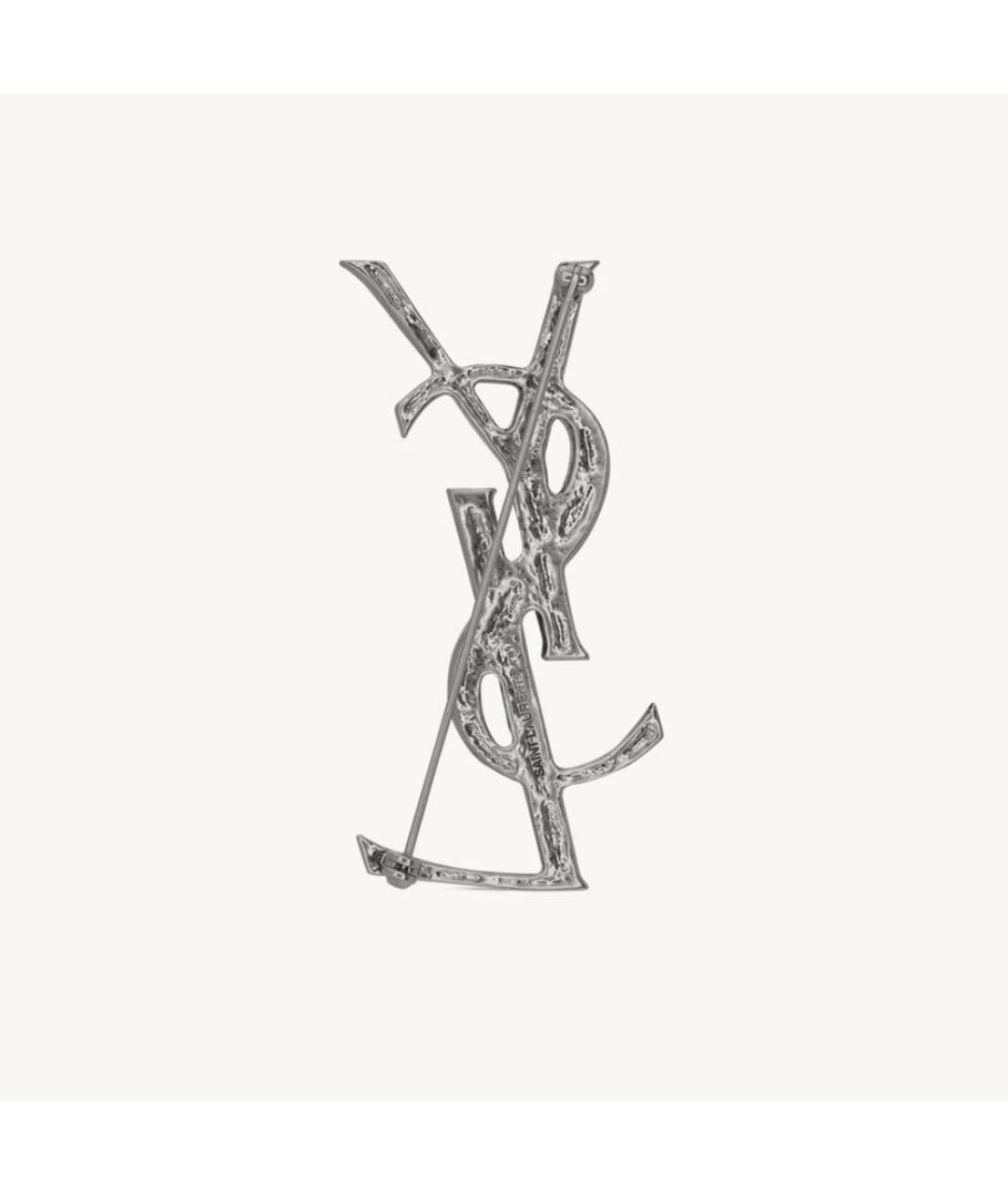 SAINT LAURENT Серебряная металлическая булавка / брошь, фото 2