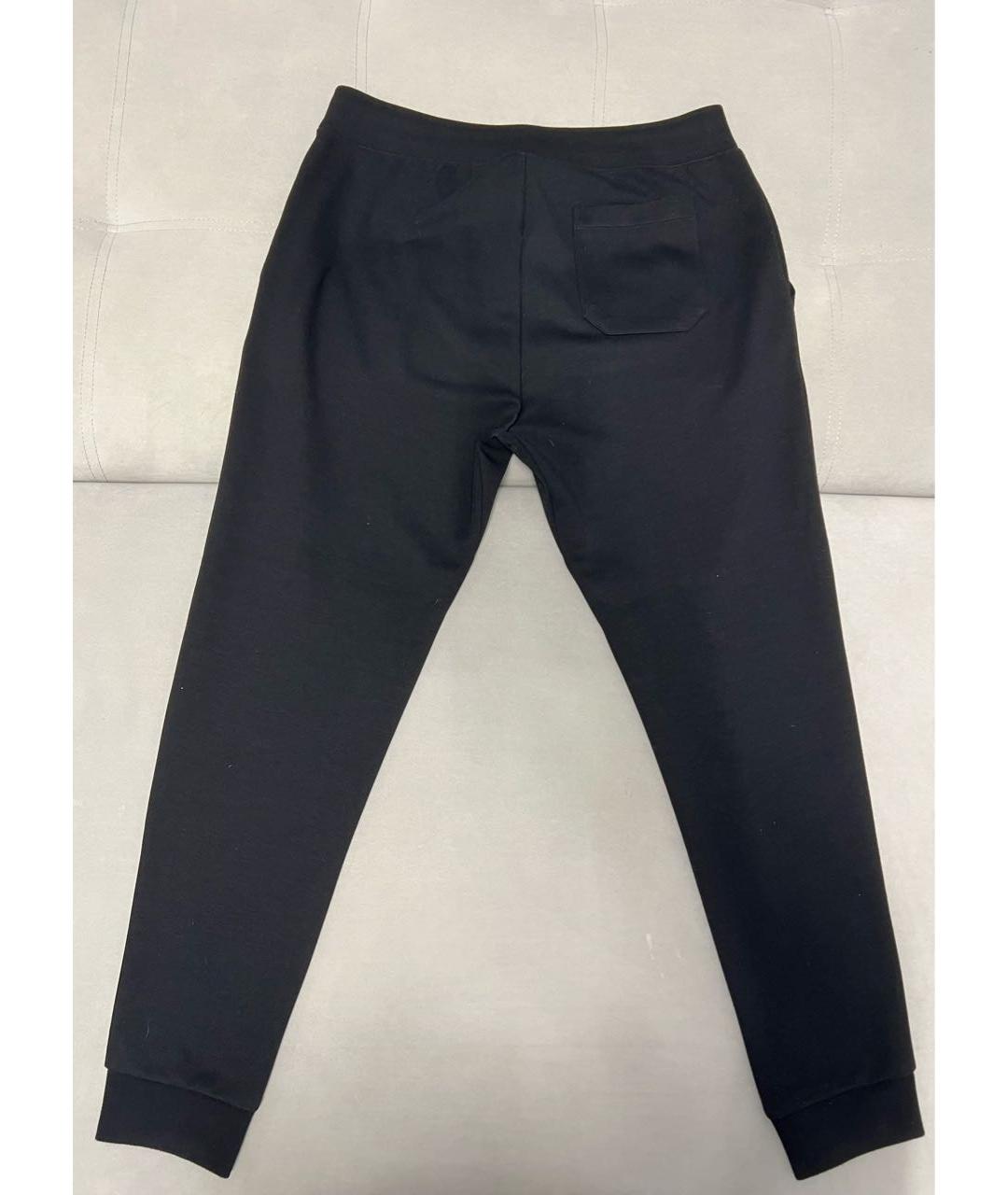 RALPH LAUREN Черные хлопковые повседневные брюки, фото 2
