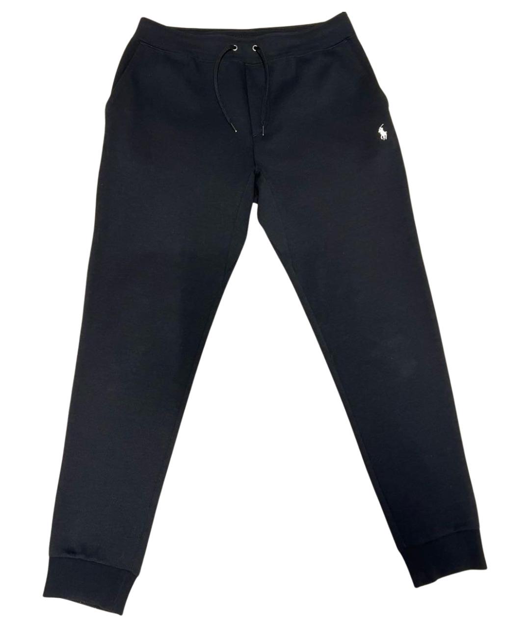 RALPH LAUREN Черные хлопковые повседневные брюки, фото 1