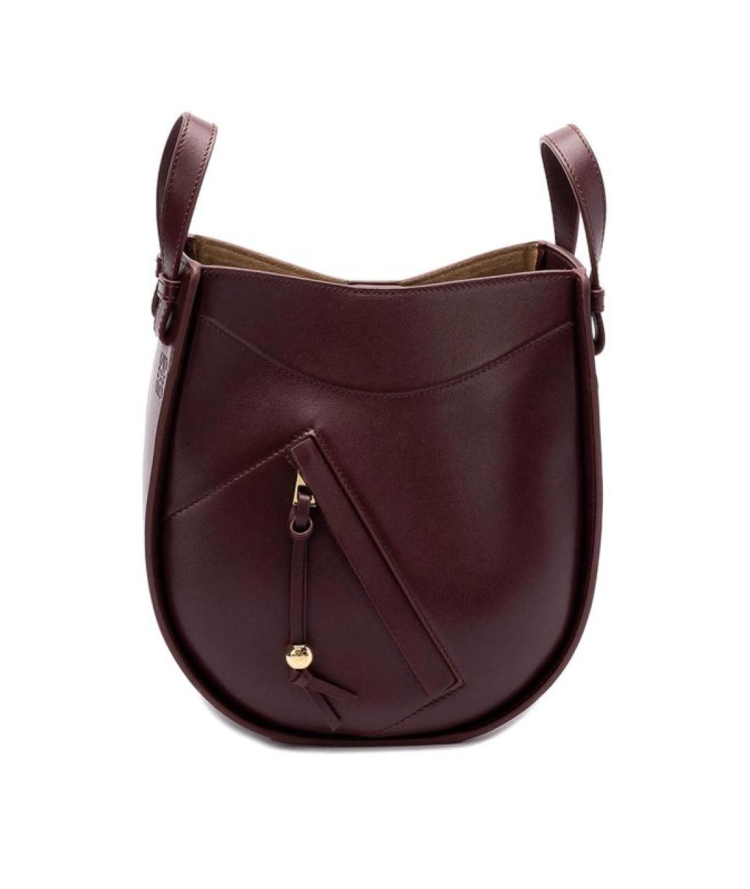 LOEWE Бордовая кожаная сумка тоут, фото 1