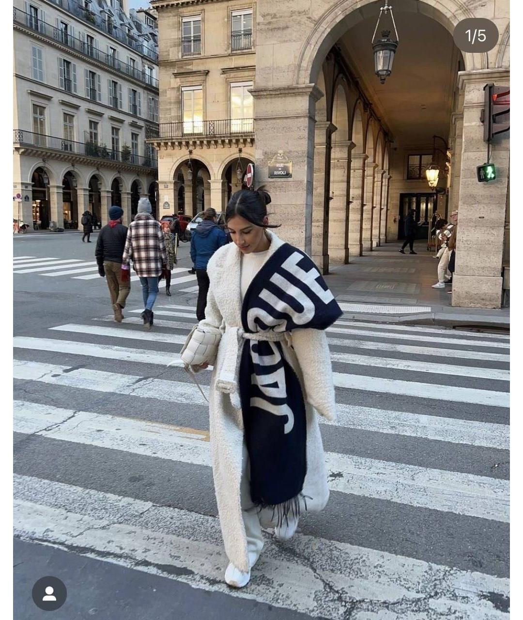 JACQUEMUS Темно-синий шерстяной шарф, фото 7