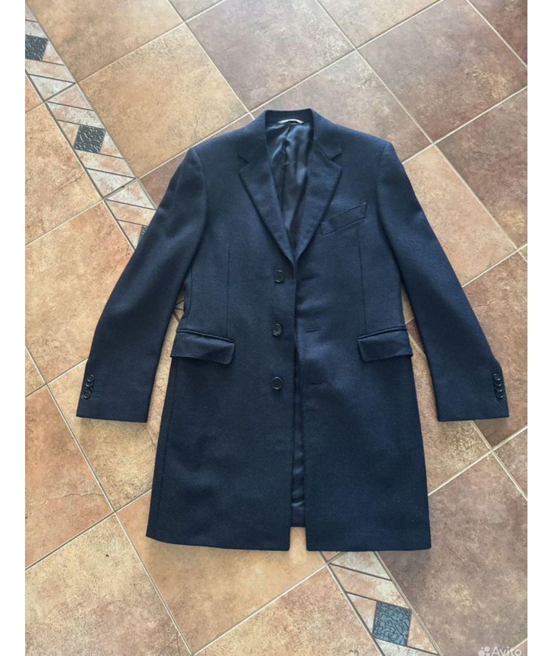 CANALI Темно-синее шерстяное пальто, фото 6