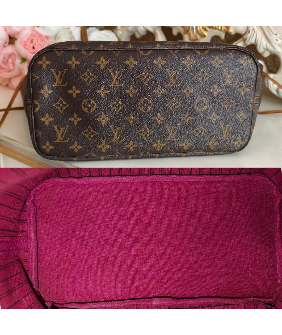 LOUIS VUITTON Коричневая кожаная сумка тоут, фото 8