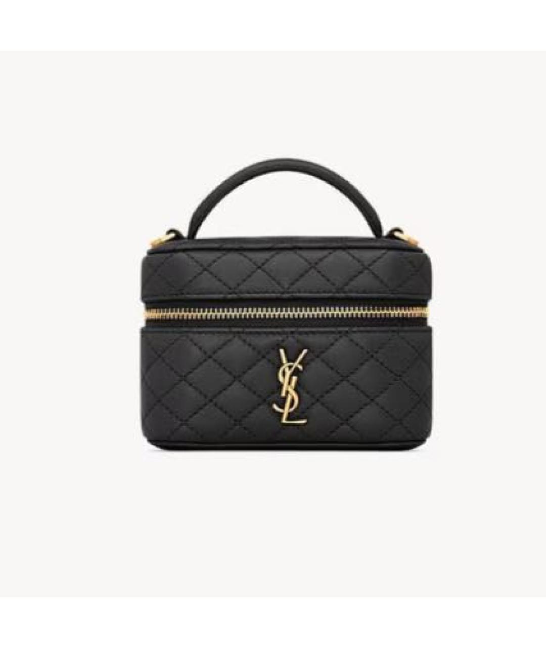 SAINT LAURENT Черная кожаная сумка через плечо, фото 7