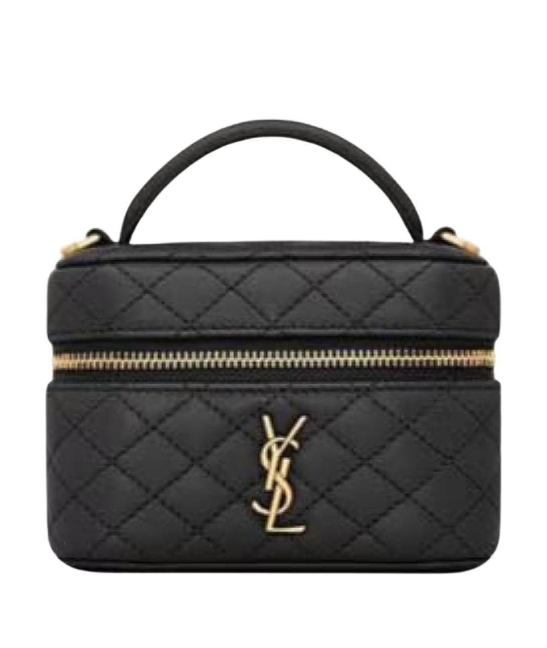 SAINT LAURENT Черная кожаная сумка через плечо, фото 1