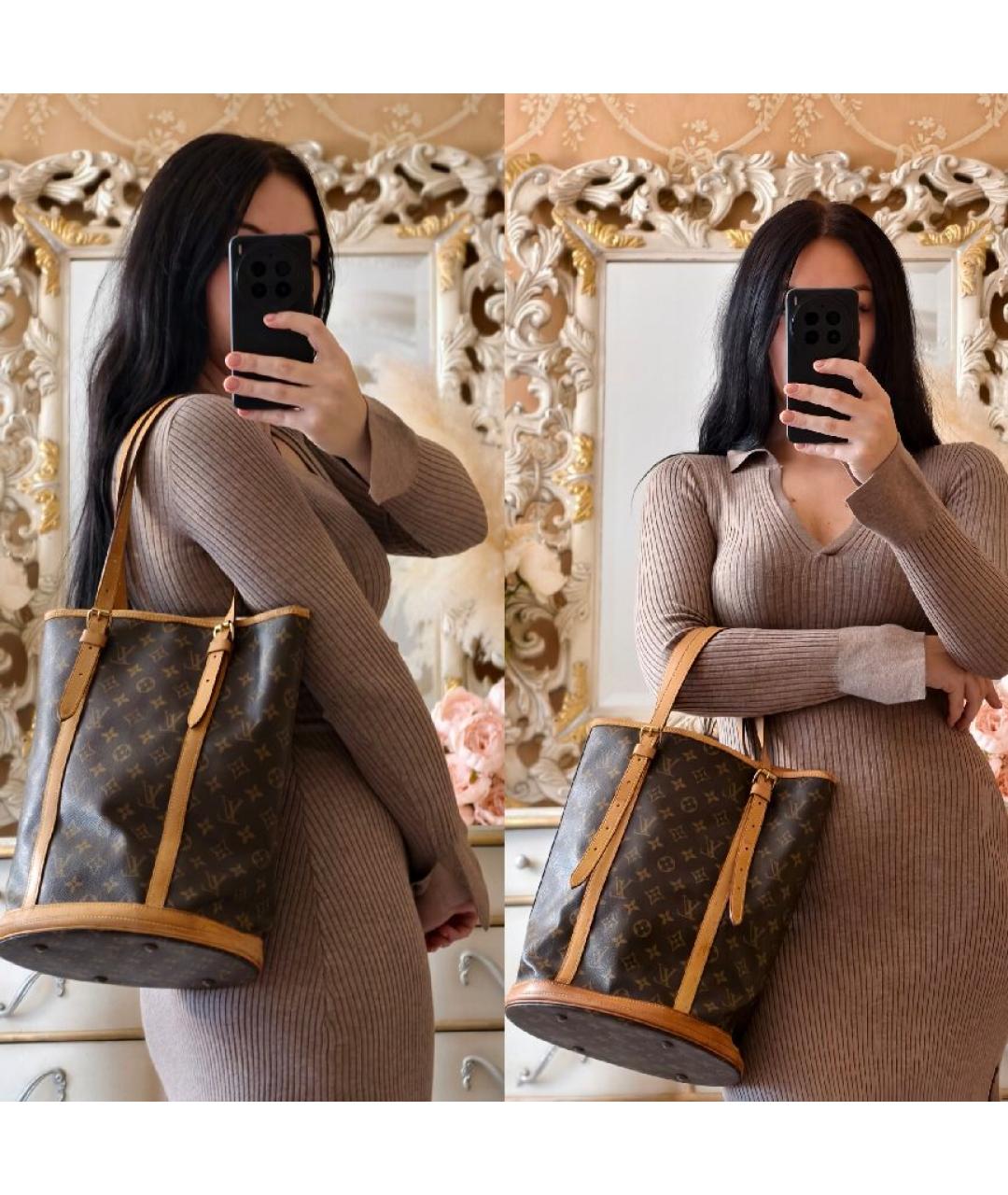 LOUIS VUITTON Коричневая сумка с короткими ручками, фото 4