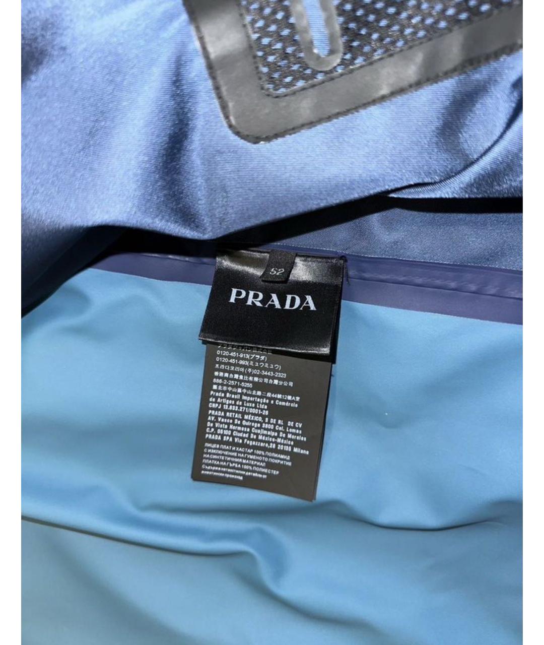 PRADA Темно-синяя полиамидовая куртка, фото 6
