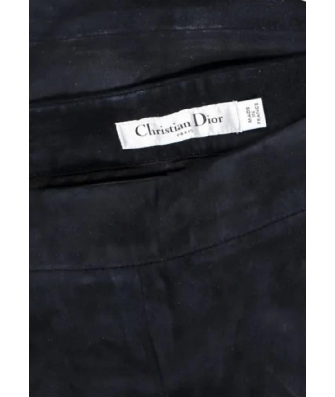 CHRISTIAN DIOR Темно-синие замшевые брюки узкие, фото 6