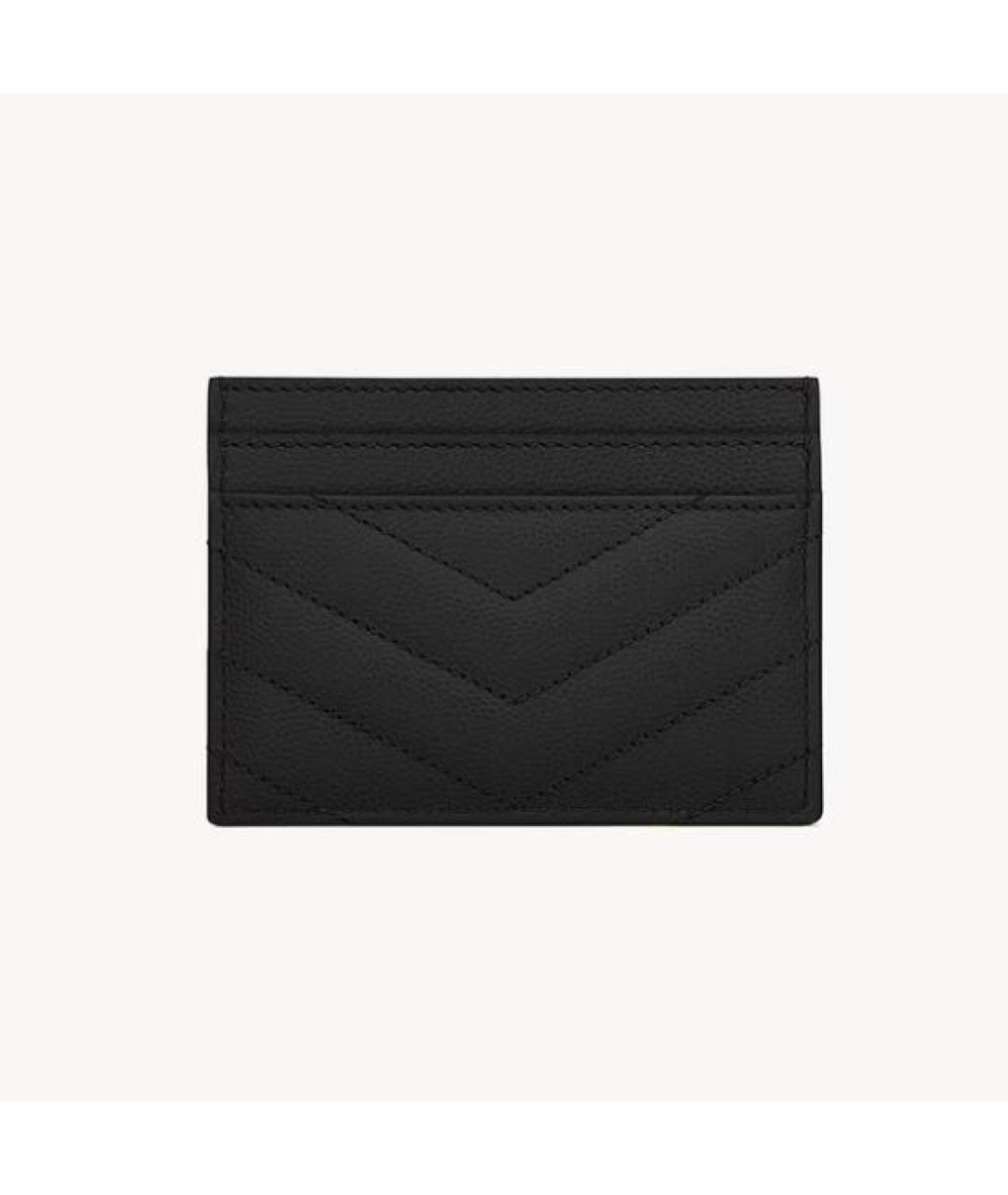 SAINT LAURENT Черный кожаный кардхолдер, фото 2