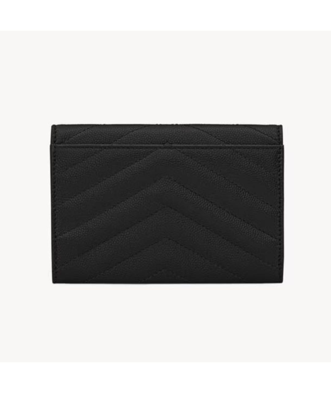 SAINT LAURENT Черный кожаный кошелек, фото 2
