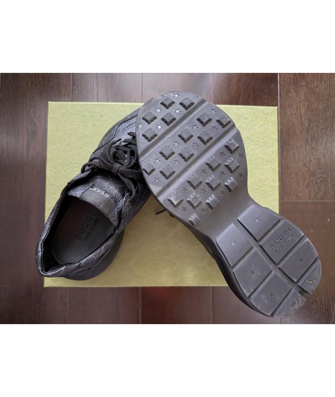 GUCCI Черные низкие кроссовки / кеды, фото 4
