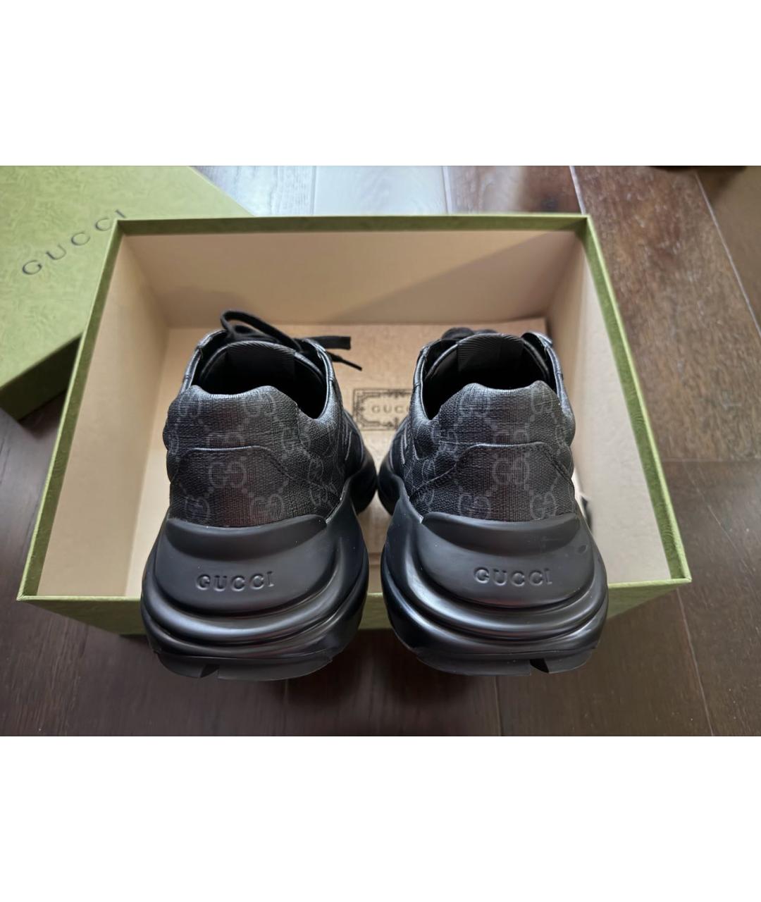 GUCCI Черные низкие кроссовки / кеды, фото 3
