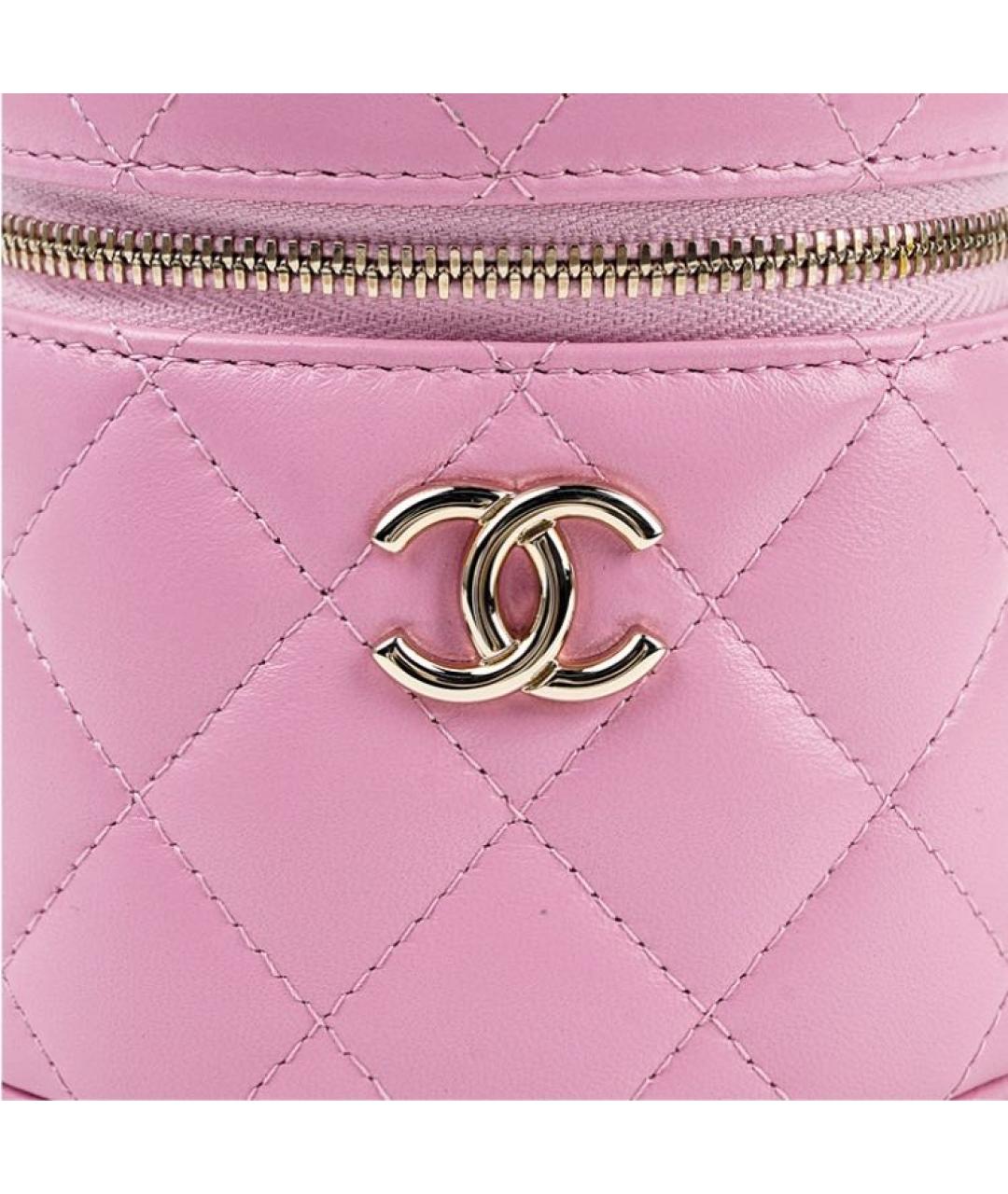CHANEL Розовая кожаная сумка с короткими ручками, фото 6