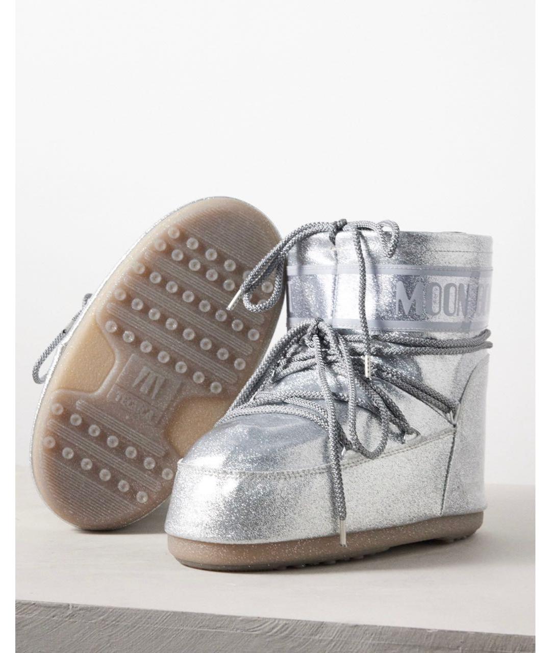 MOON BOOT Серебряные синтетические полусапоги, фото 6