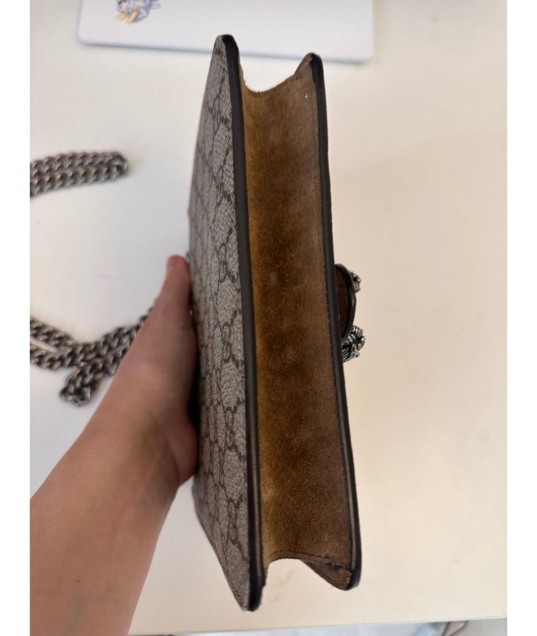 GUCCI Коричневая кожаная сумка через плечо, фото 5