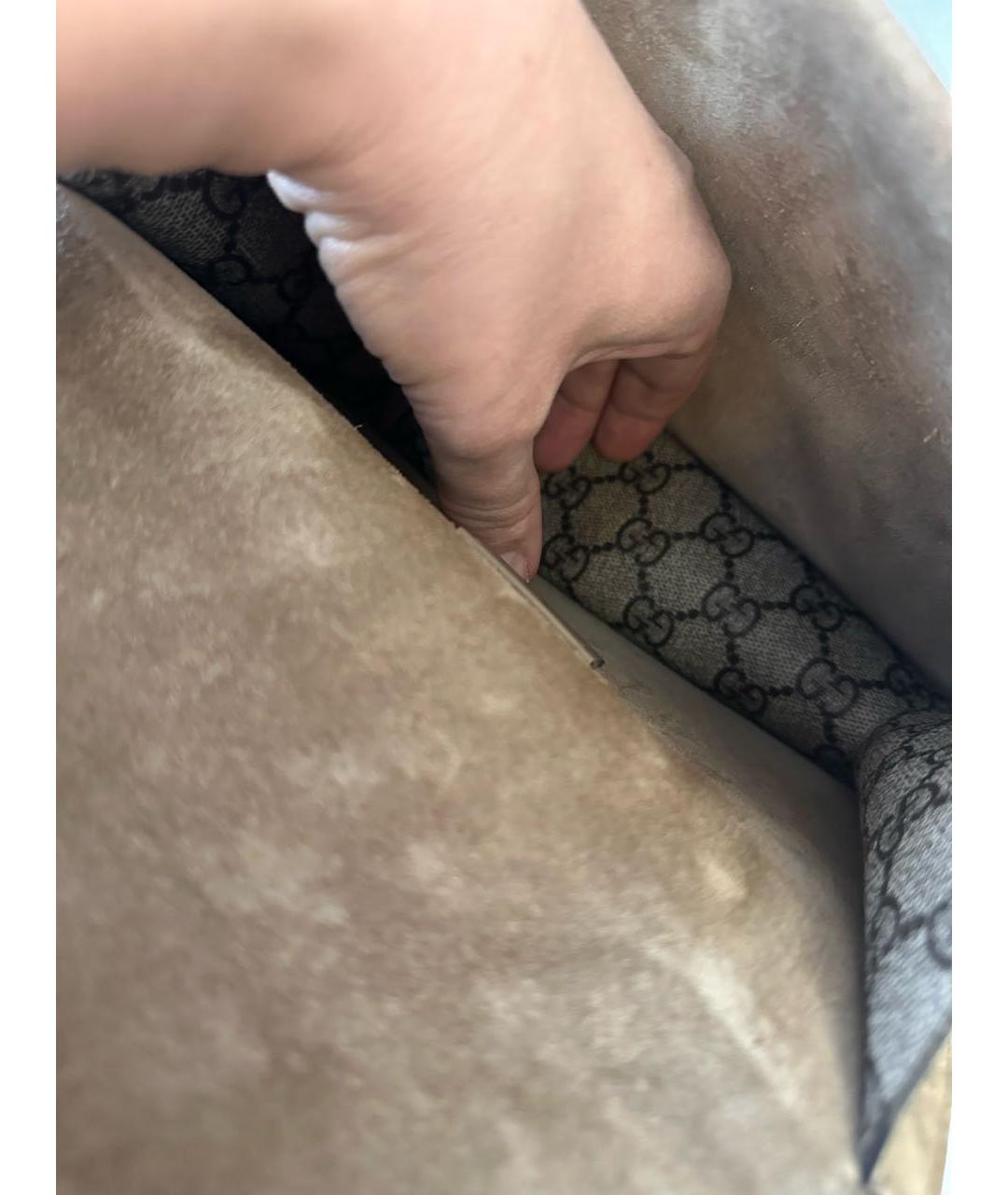 GUCCI Коричневая кожаная сумка через плечо, фото 4