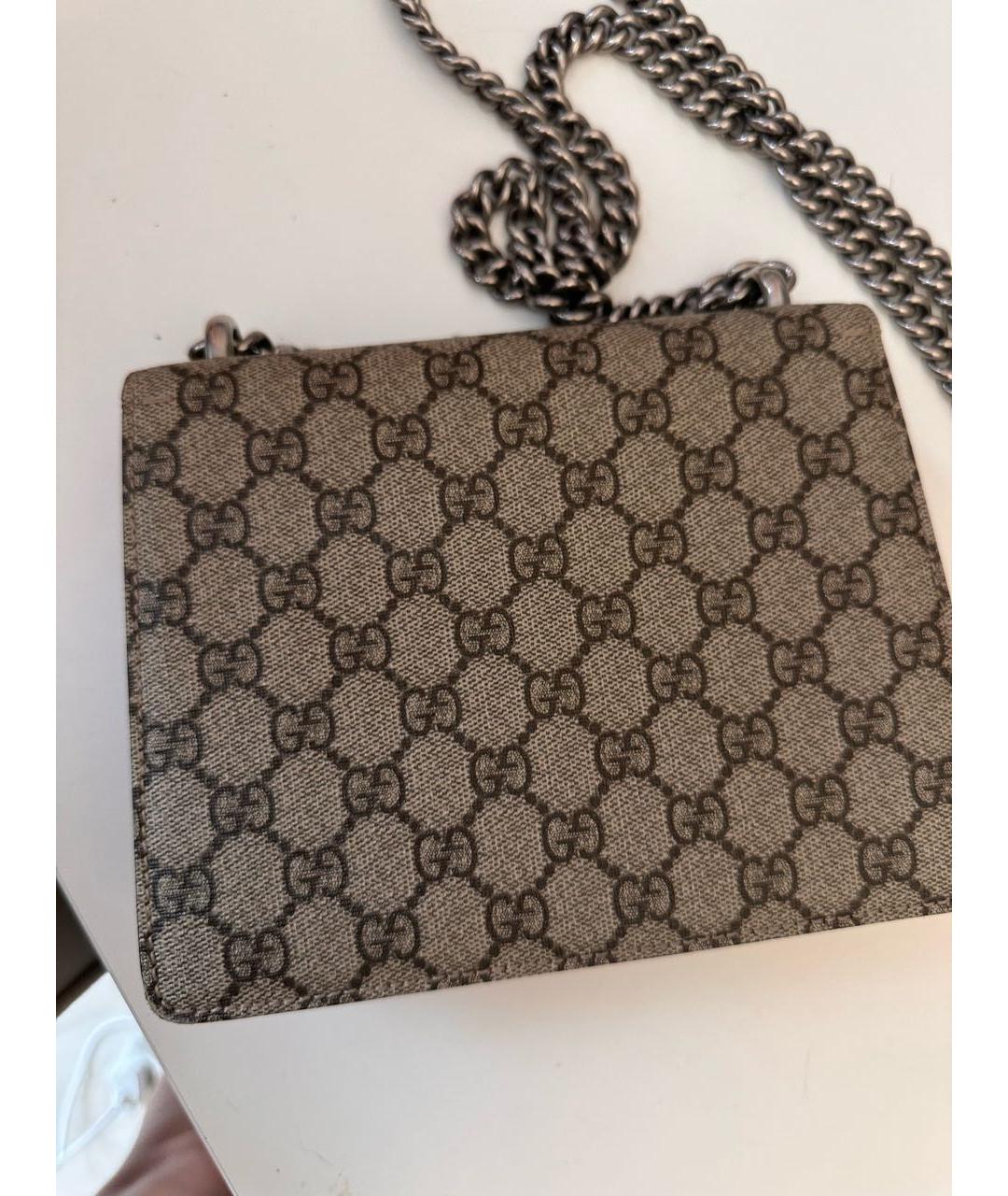 GUCCI Коричневая кожаная сумка через плечо, фото 3