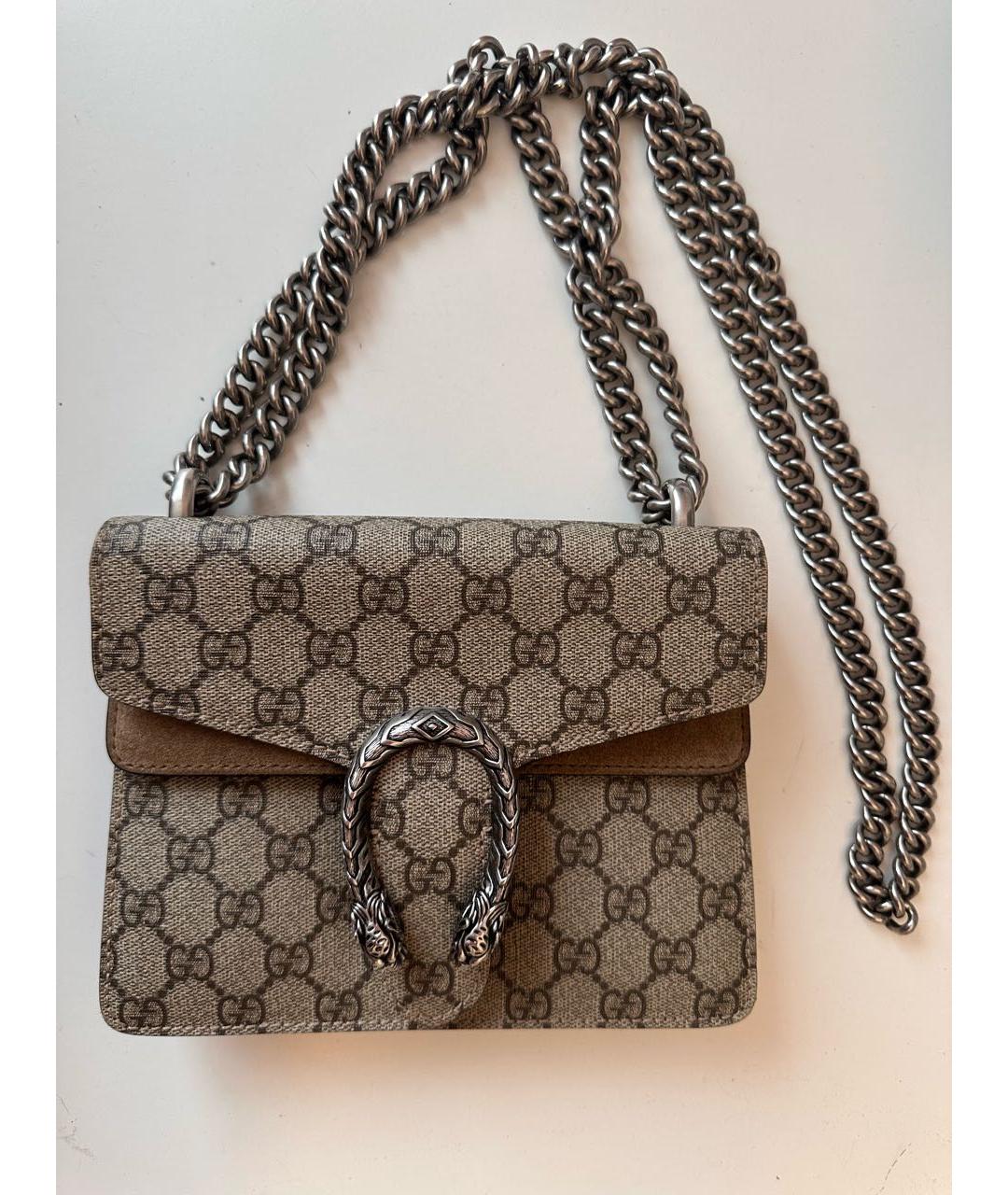 GUCCI Коричневая кожаная сумка через плечо, фото 6