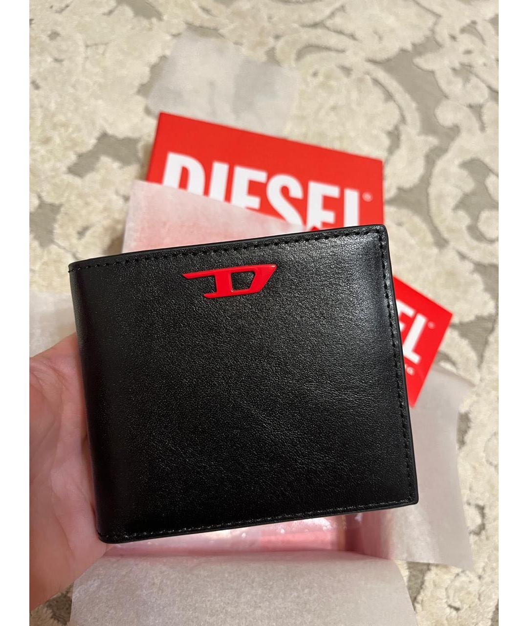 DIESEL Черный кожаный кошелек, фото 3