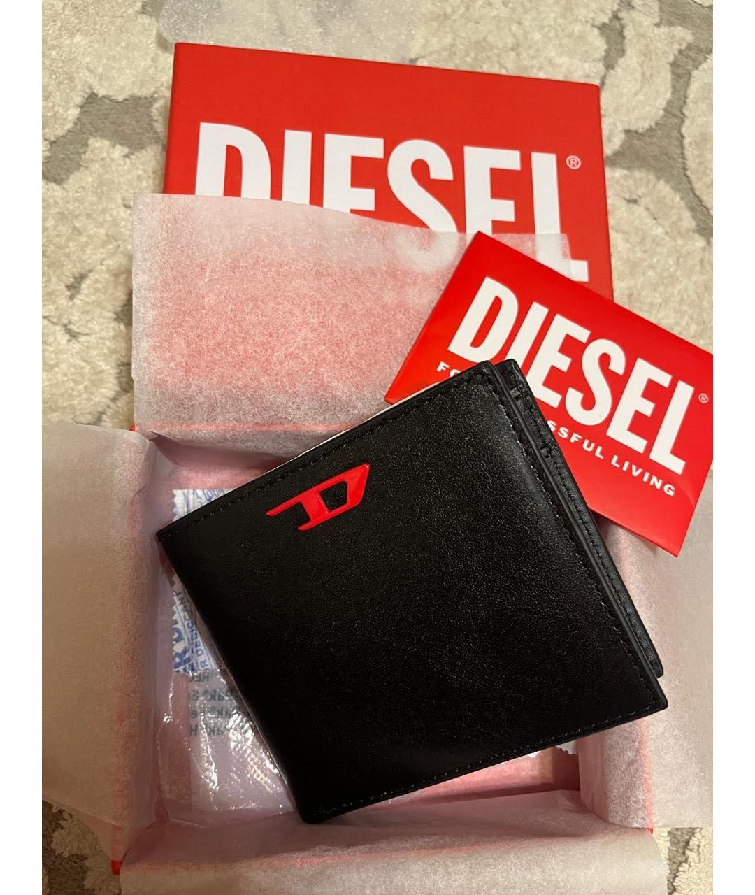 DIESEL Черный кожаный кошелек, фото 5