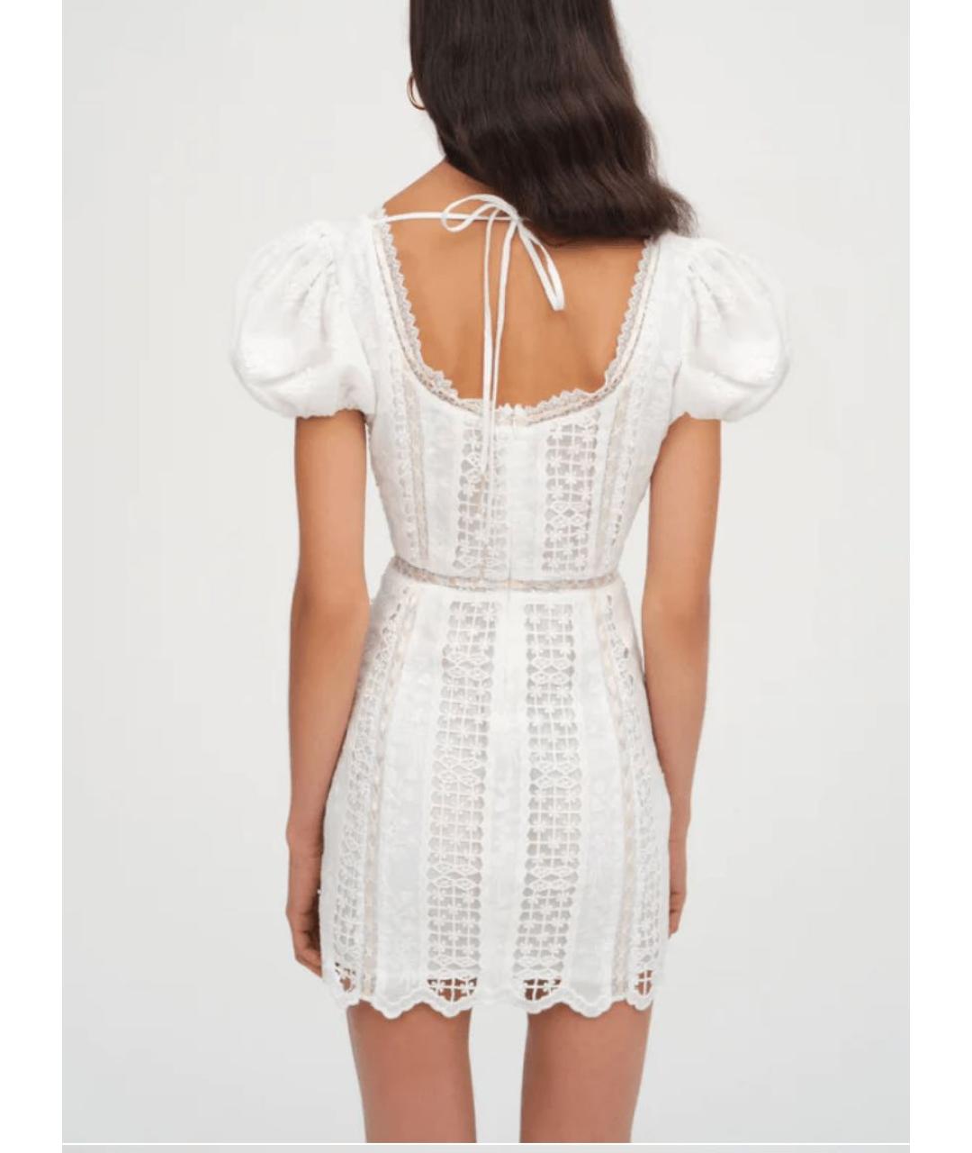 FOR LOVE AND LEMONS Белое хлопковое повседневное платье, фото 2