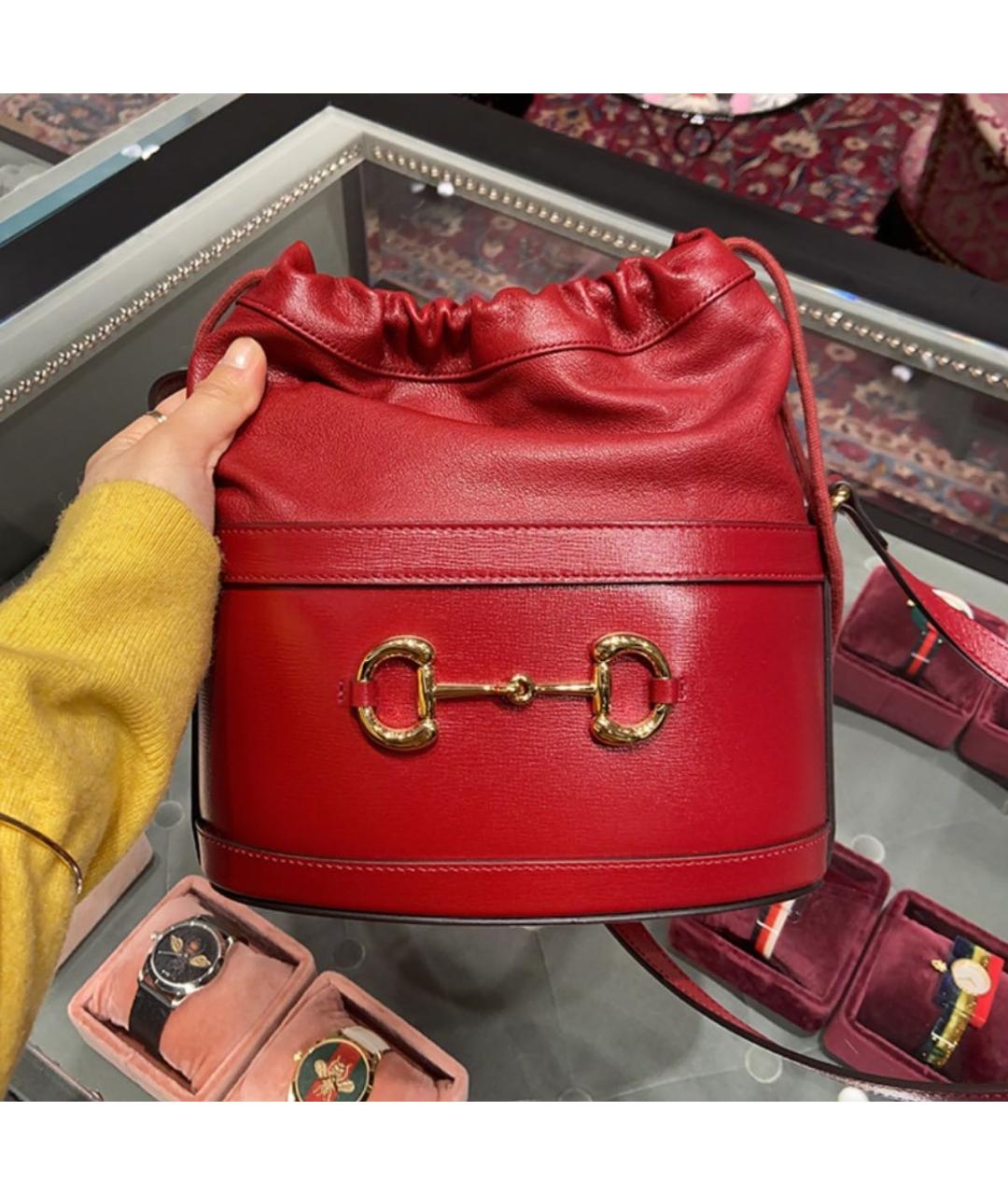 GUCCI Красная кожаная сумка через плечо, фото 8