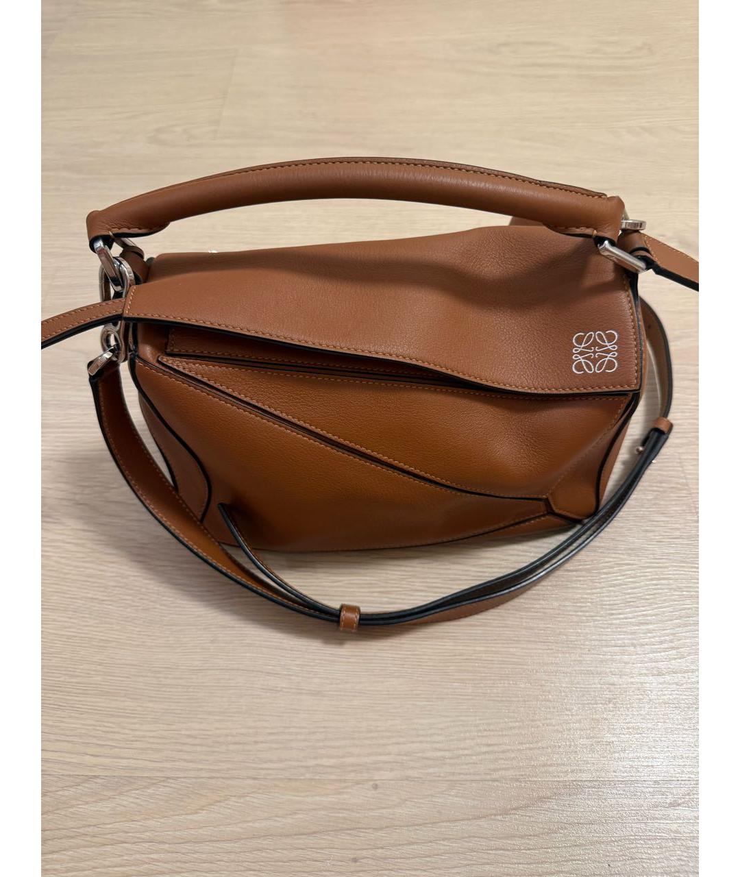 LOEWE Коричневая кожаная сумка через плечо, фото 9