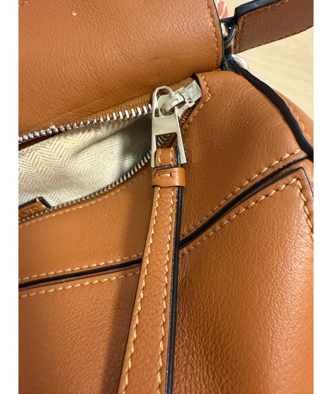 LOEWE Коричневая кожаная сумка через плечо, фото 6
