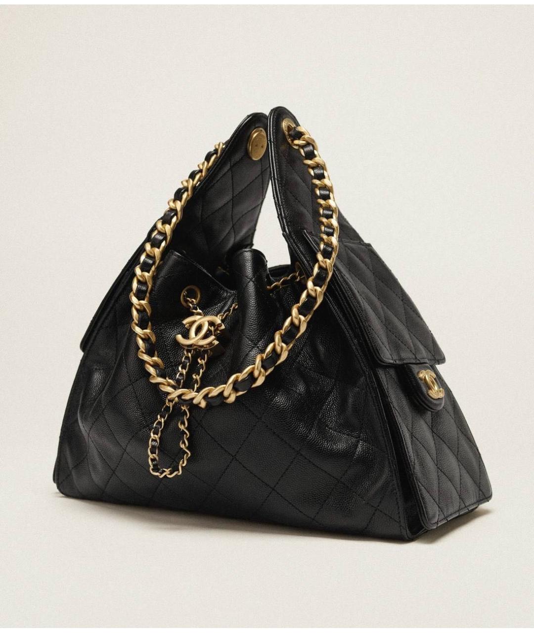 CHANEL Черная кожаная сумка через плечо, фото 2