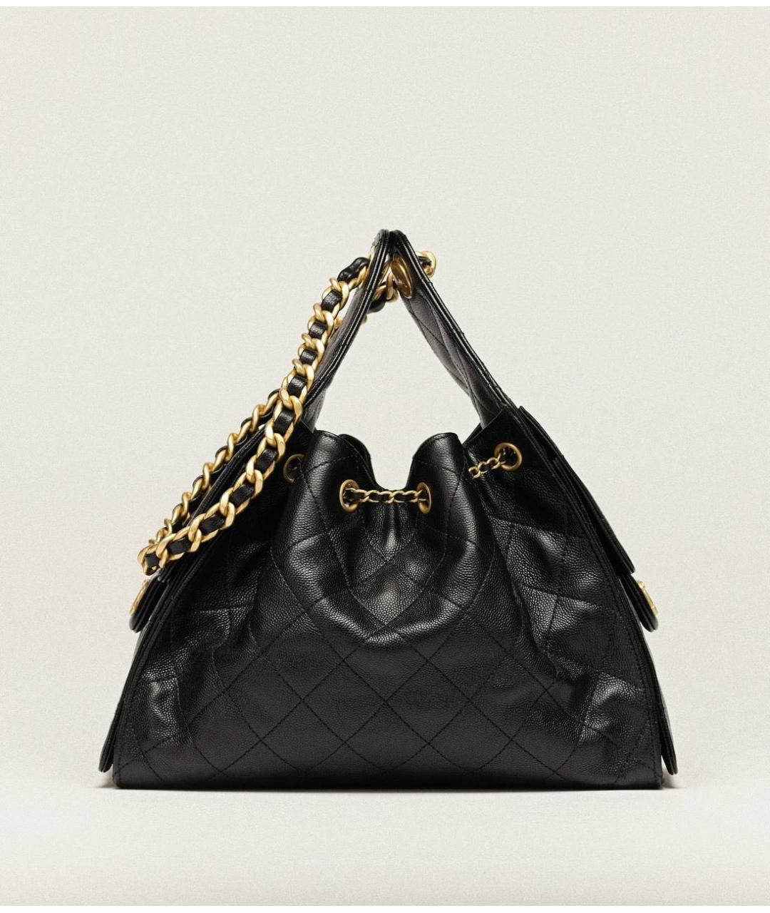 CHANEL Черная кожаная сумка через плечо, фото 3
