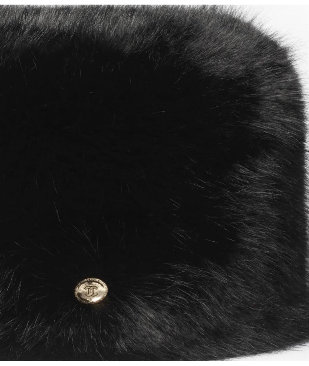 CHANEL Черная кожаная шапка, фото 3