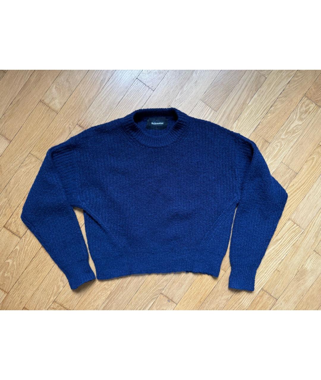REFORMATION Темно-синий шерстяной джемпер / свитер, фото 8