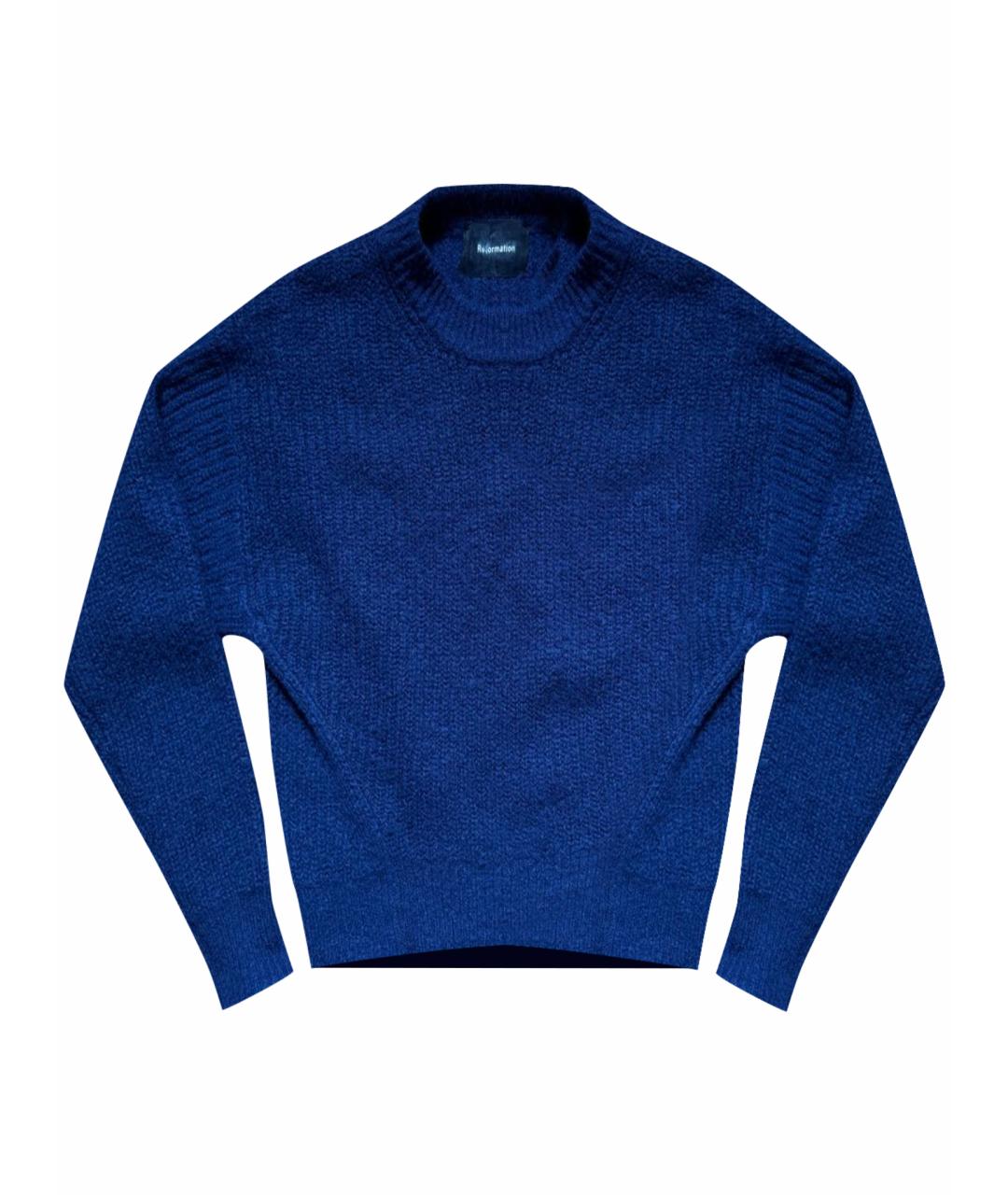 REFORMATION Темно-синий шерстяной джемпер / свитер, фото 1
