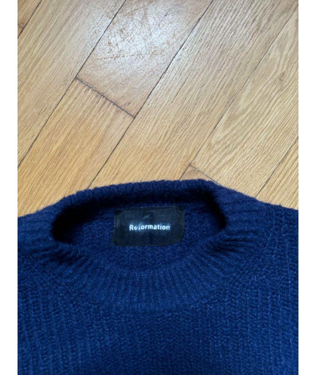 REFORMATION Темно-синий шерстяной джемпер / свитер, фото 2