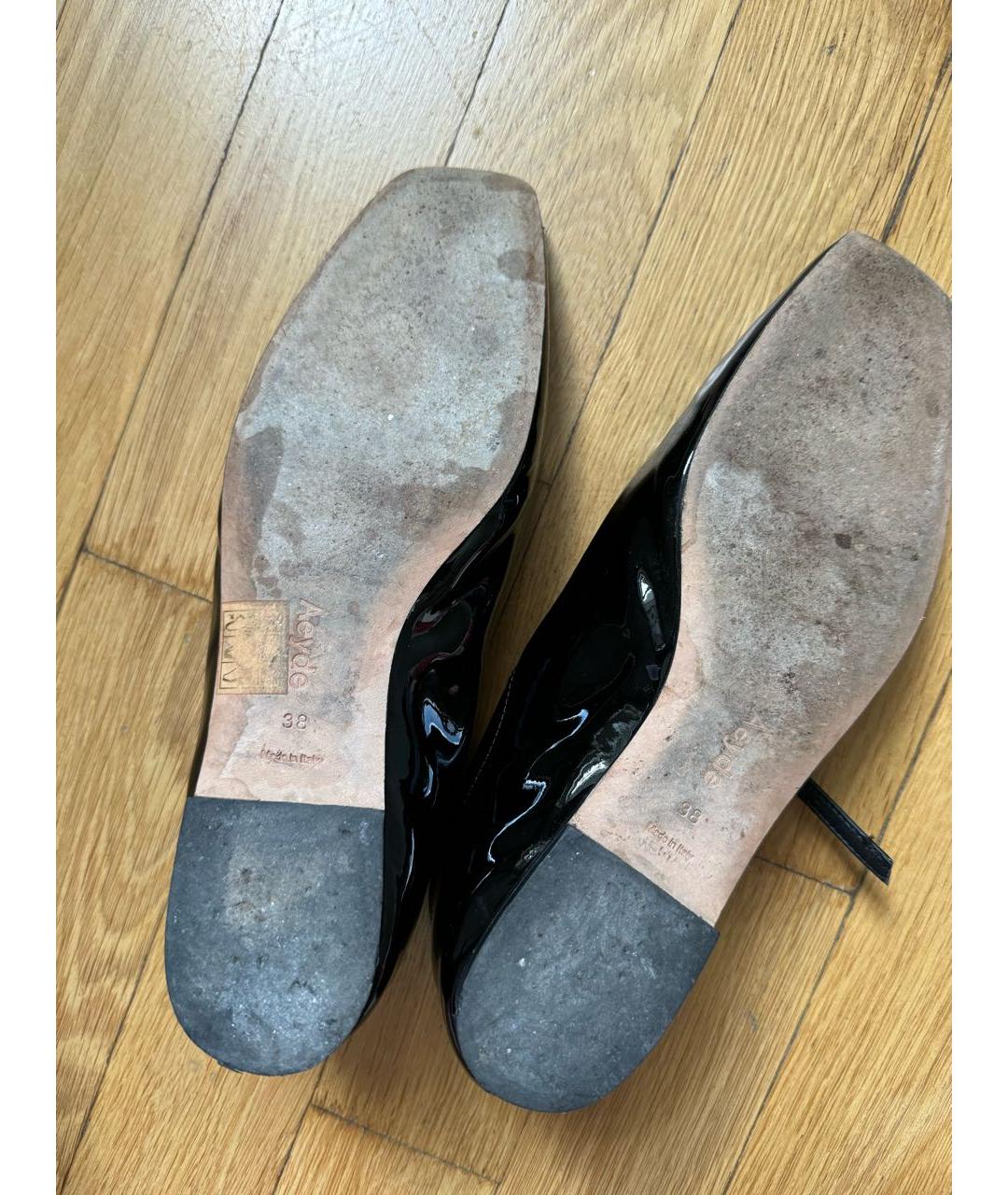 AEYDE Черные балетки из лакированной кожи, фото 5