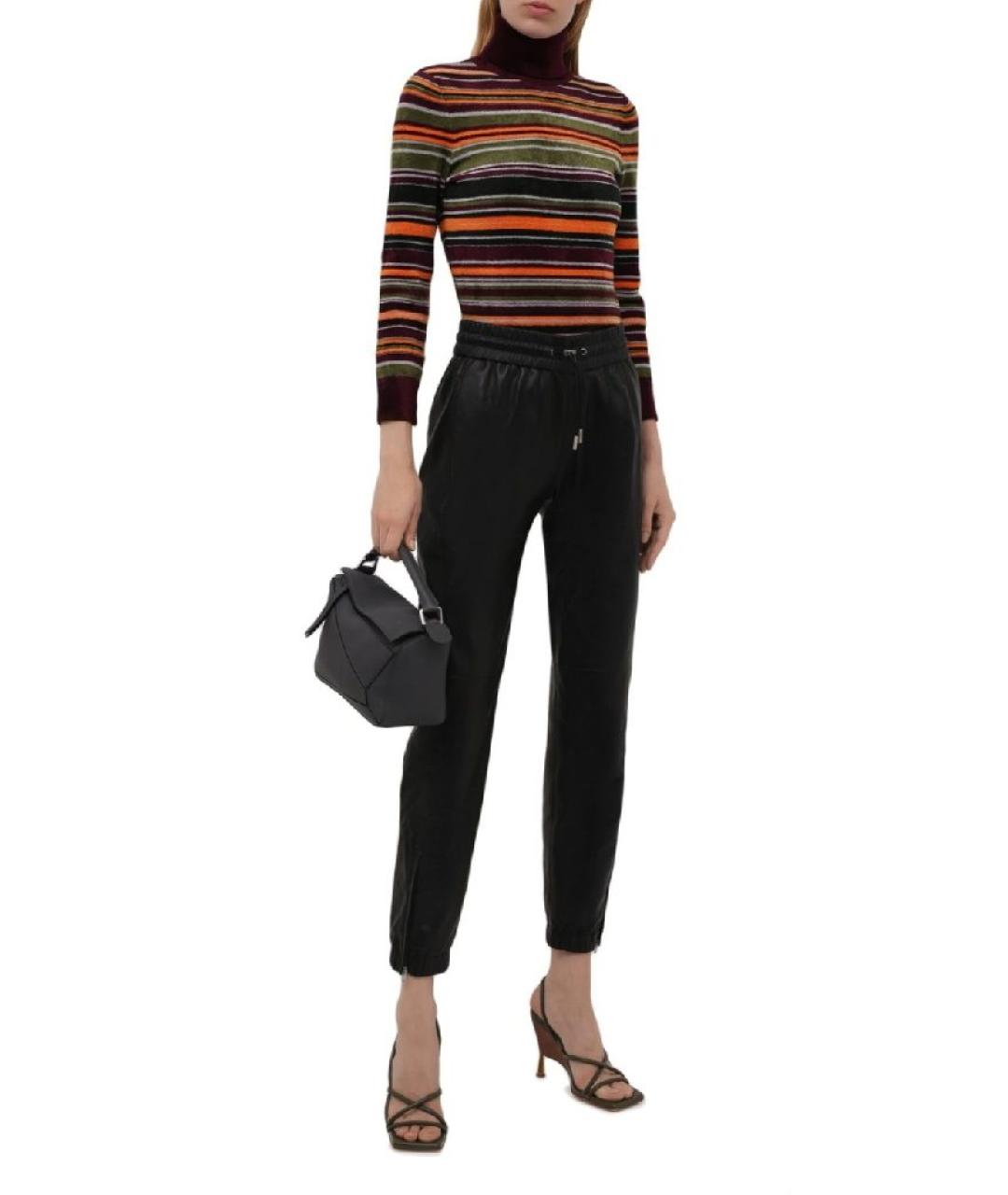 SAINT LAURENT Черные кожаные брюки узкие, фото 8
