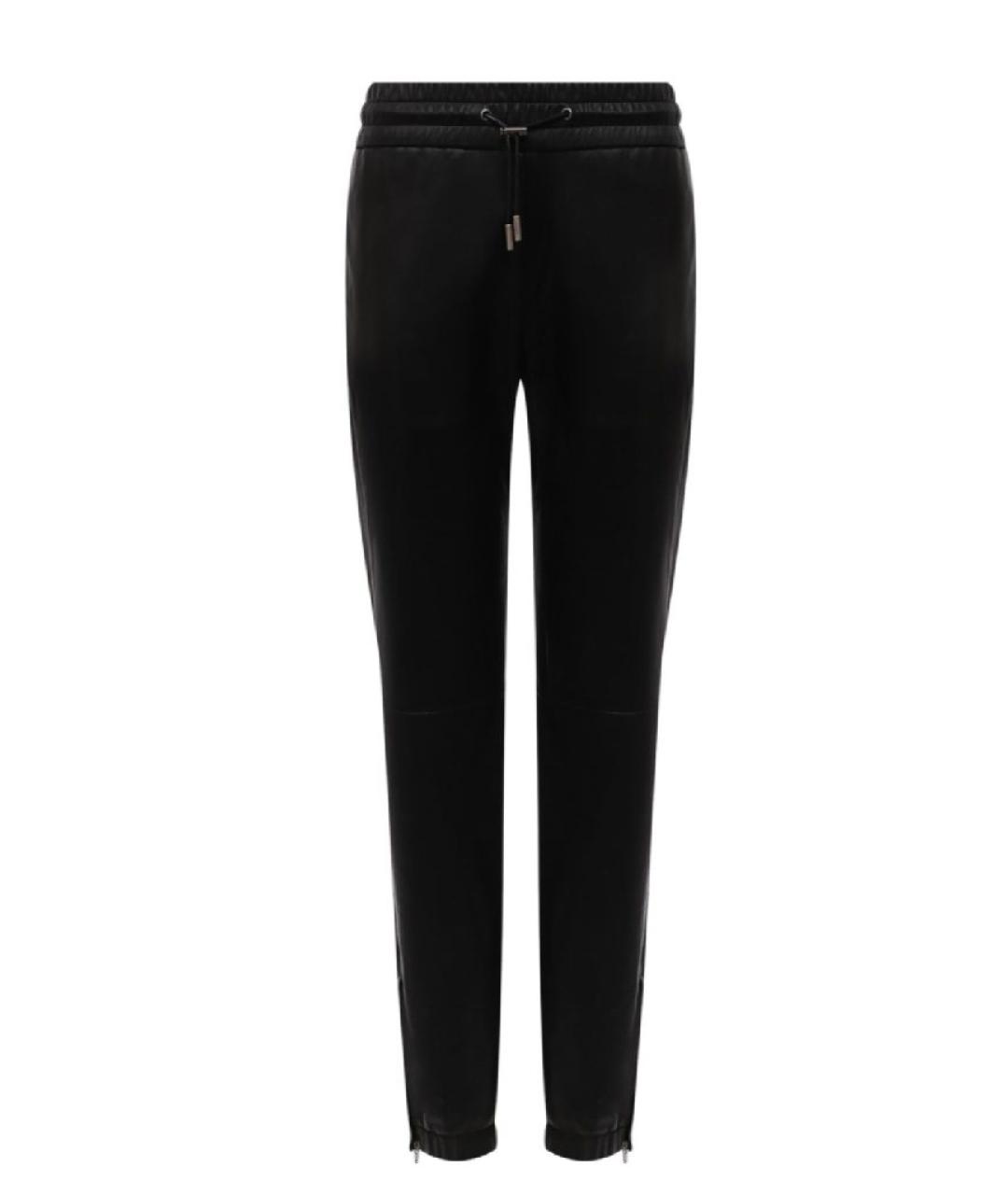 SAINT LAURENT Черные кожаные брюки узкие, фото 1