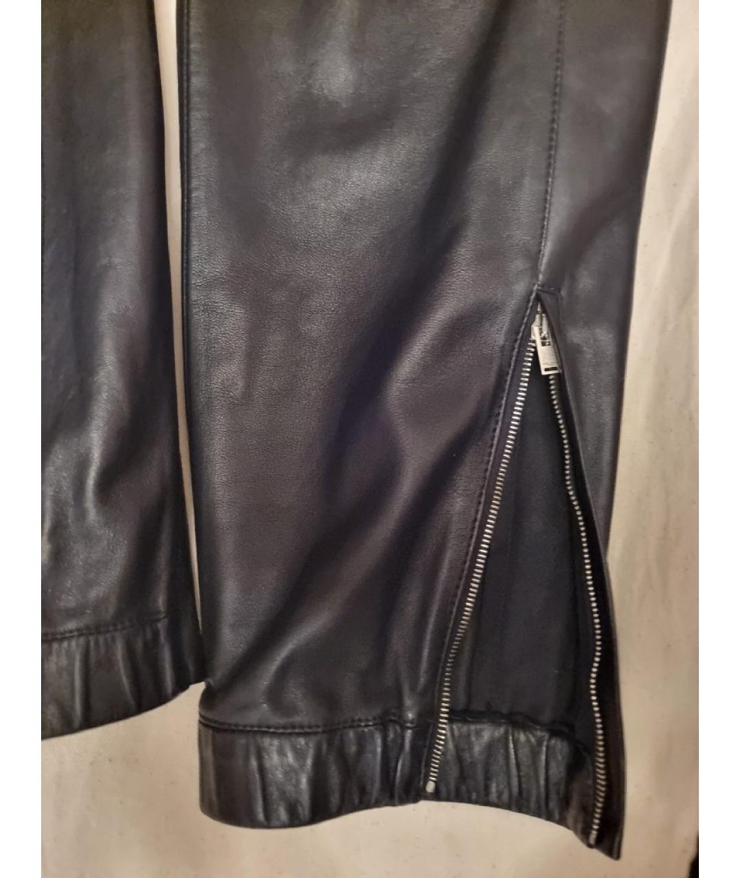 SAINT LAURENT Черные кожаные брюки узкие, фото 7