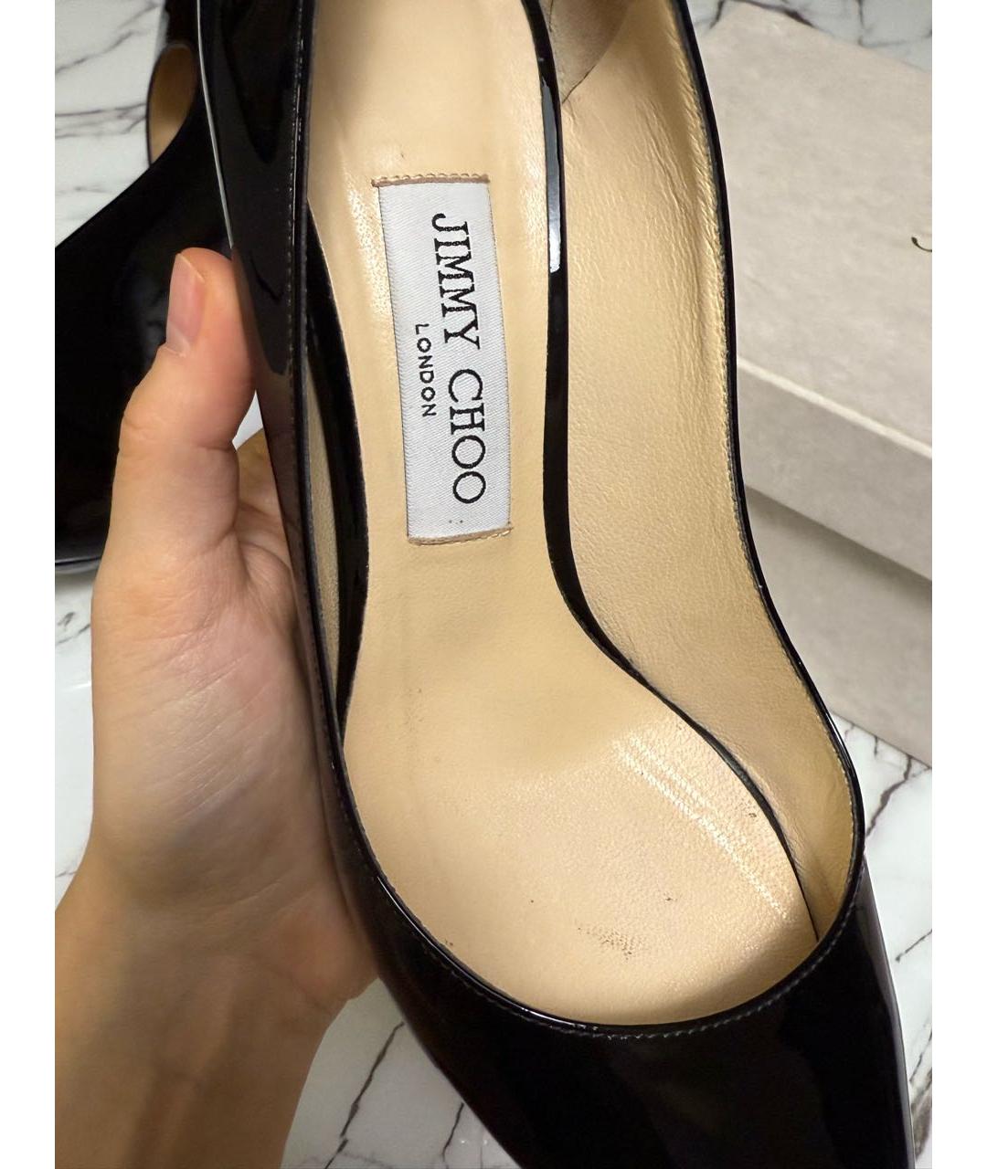 JIMMY CHOO Черные туфли из лакированной кожи, фото 3