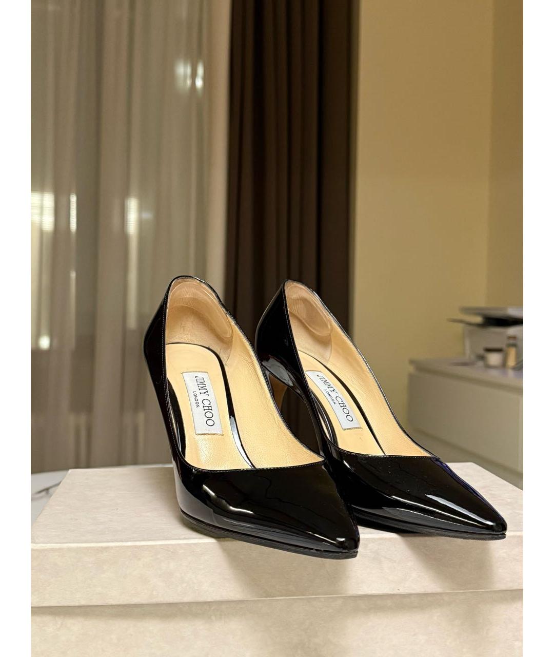 JIMMY CHOO Черные туфли из лакированной кожи, фото 2