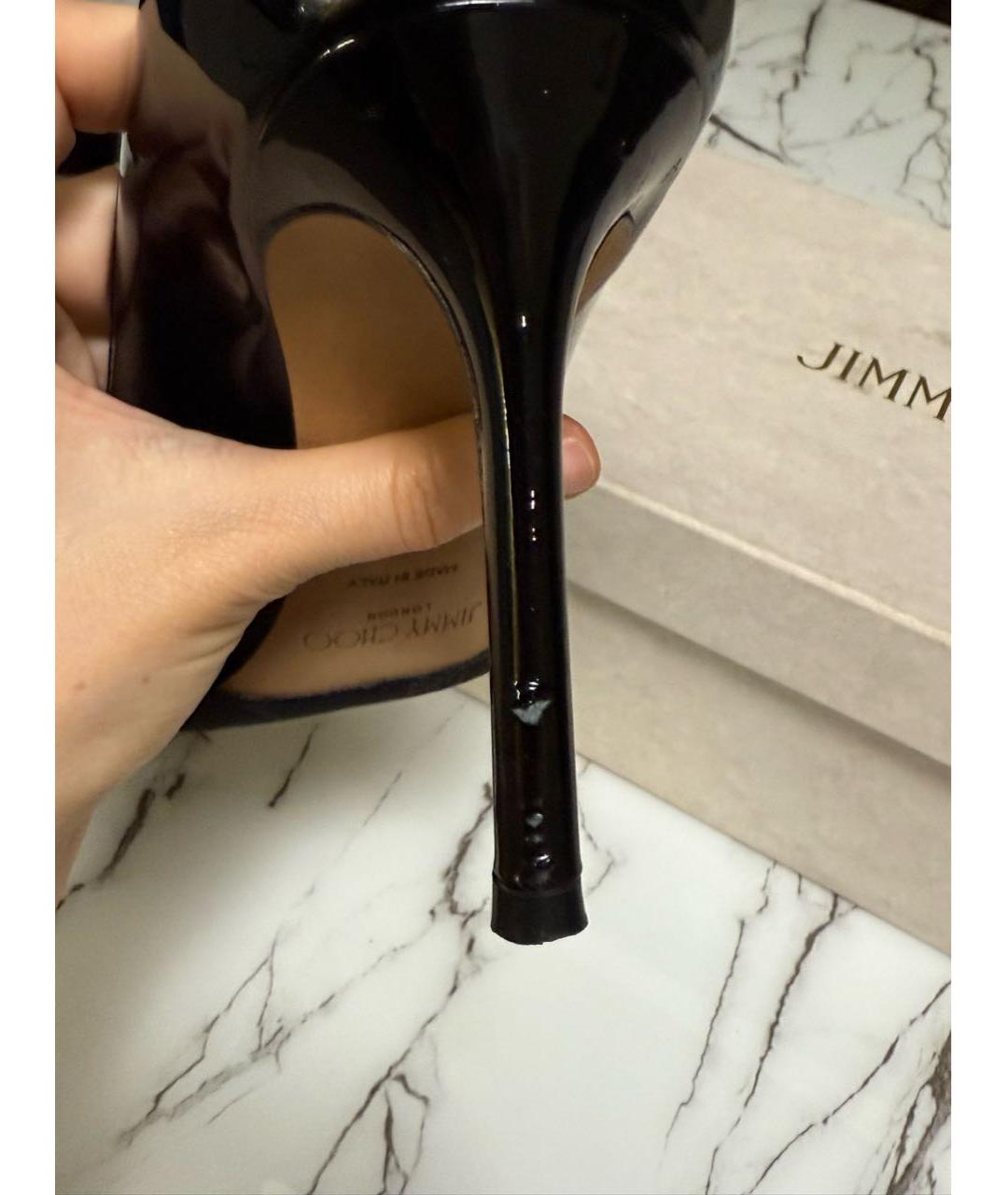 JIMMY CHOO Черные туфли из лакированной кожи, фото 7