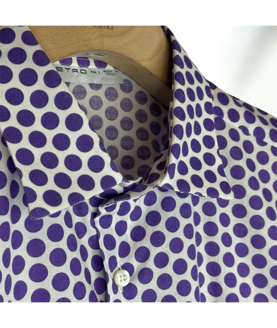 ETRO Фиолетовая хлопковая классическая рубашка, фото 3